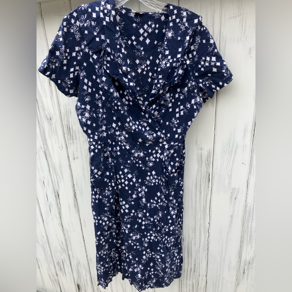 Vintage 60’s Kerrybrooke Navy and White Women's Dress Sears and Roebuck Bust 38”